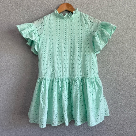 Janie & Jack Eyelet Flutter Sleeve Dress Size 10 EUC - Picture 2 of 7